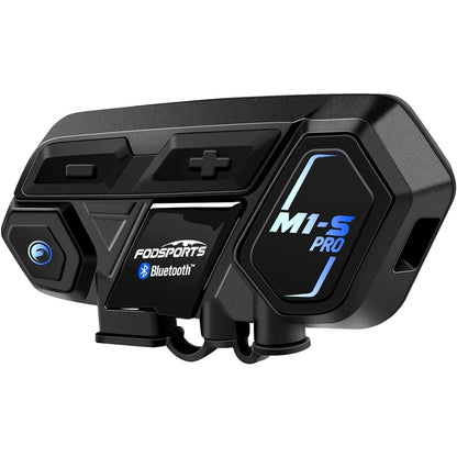 Fodsports Motorcycle Bluetooth Intercom with Music Sharing, M1S Pro 2000m 8 Riders Group Helmet Communication System Headset Universal Interphone (Waterproof/Handsfree/Stereo Music/GPS/2 Pack)