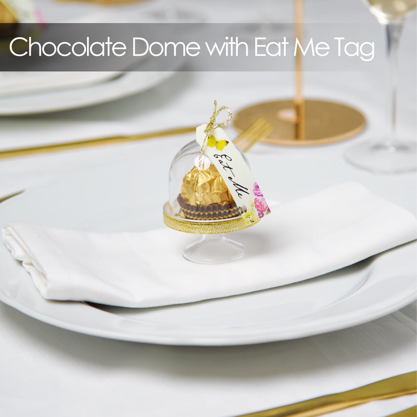 Talking Tables Pack of 6 Party Cake Domes, Gold