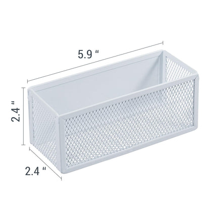 MyGift White Wire Mesh Magnetic Storage Baskets, Whiteboard Accessories, Classroom and Office Supply Organizer, Set of 3