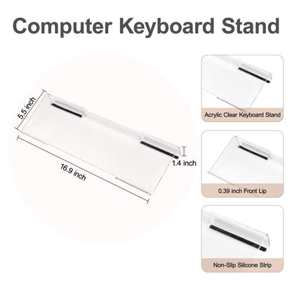 MOSISO Computer Keyboard Stand&Wrist Rest Support for Keyboard and Mouse, Large Rectangular Ergonomic Wrist Rest Mouse Pad Set, Pain Relief Easy Typing Non-Slip Cushion Pad for Home/Office, Apricot