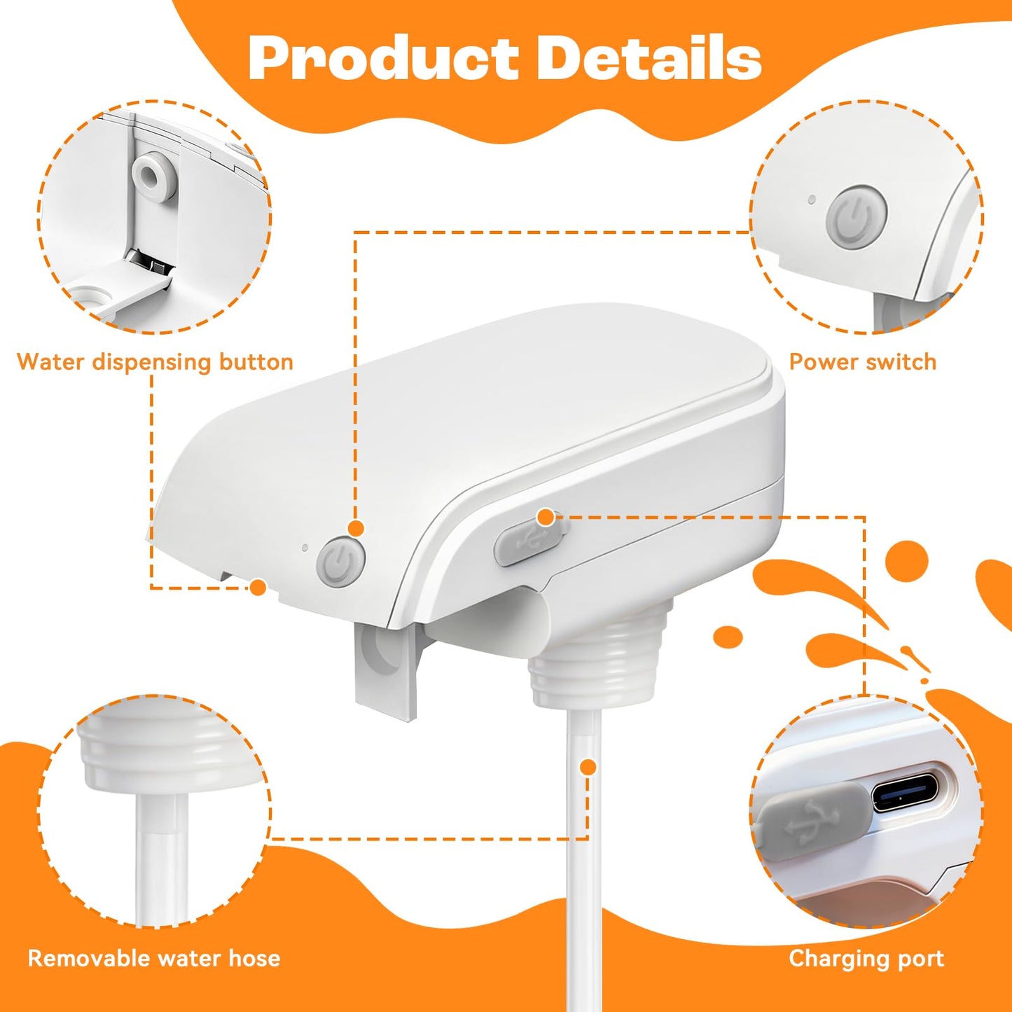 Hands-Free USB Rechargeable Automatic Drink Dispenser Water Juice Milk Tap
