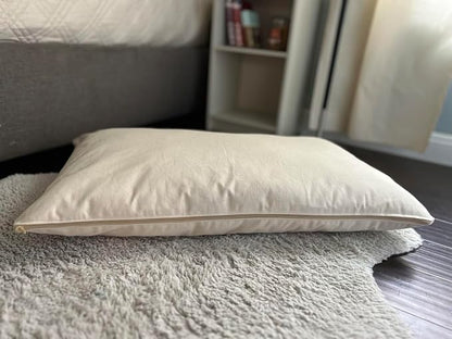Natural Cotton Canvas Dog Bed – Raw Cotton Filled Pet Cushion Insert, Breathable Eco-Friendly Dog Mattress, Durable Washable Cover with Zipper (Natural, Large 48"x30"x5")