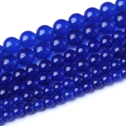 90PCS 4MM Blue Chalcedony Stone Beads Natural Gemstone Bead Crystal Healing Energy Jewelry Making DIY 17 inches