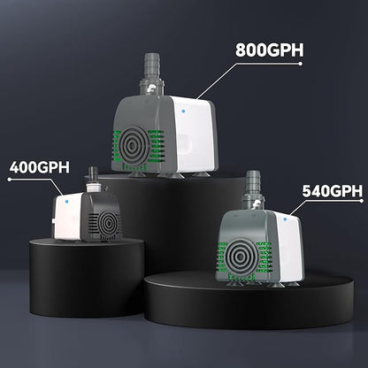 Knifel 800GPH Submersible Water Pump - Fountain pumps with Auto Shut Off, Adjustable Flow & Ultra-Quiet for Fountains, Ponds, Aquariums, Fish Tank and More