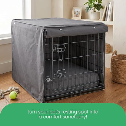 Molly Mutt I'm a Realist Dog Crate Cover, 100% Cotton Canvas Cover with 2 Roll-Up Panels, Ideal for Dog or Cat Crate, Durable, Washable, and Free of Harmful Chemicals, 36" x 23" x 25"
