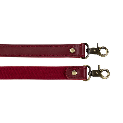 Allzedream Genuine Leather Purse Strap Sewing Canvas Replacement Handbag Shoulder Bag 2 Pcs (Wine Red)