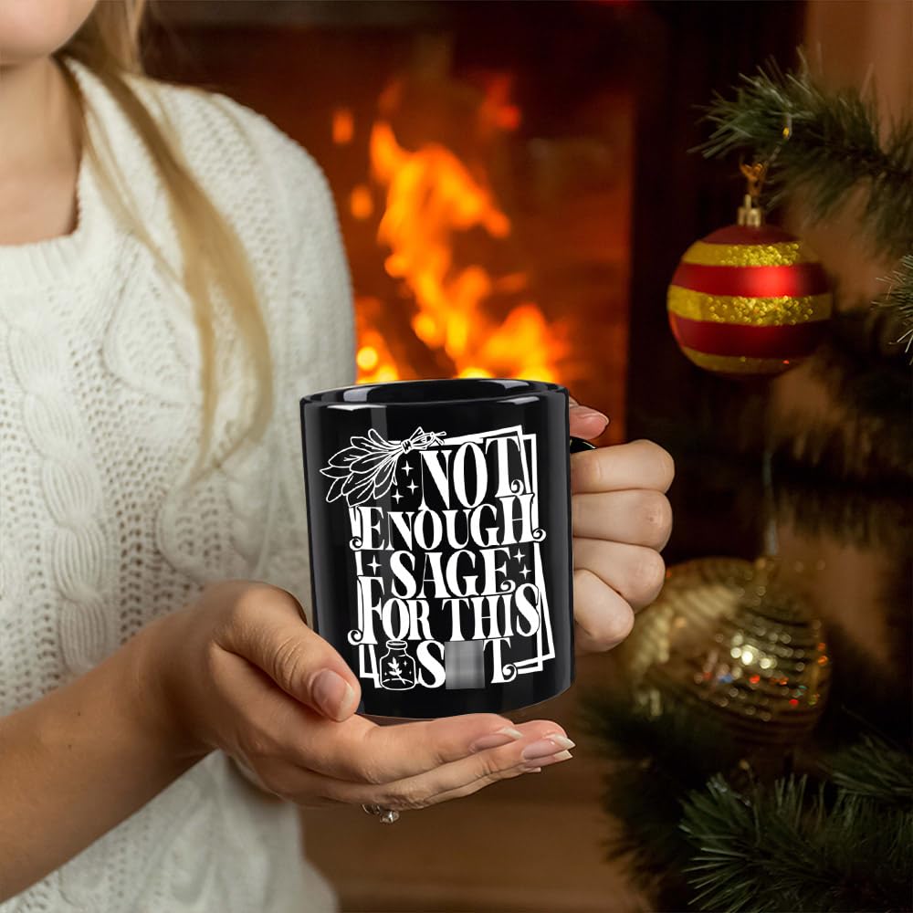 Not Enough Sage Tarot Card Skeleton Mug 11OZ - Witchy Gifts for Women - Gothic Gifts - Goth Spooky Witch Witchy Birthday Halloween Christmas Gift for Mom Wife Best Friend Bestie Grandma