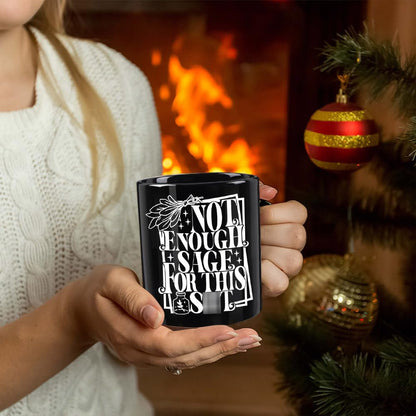 Not Enough Sage Tarot Card Skeleton Mug 11OZ - Witchy Gifts for Women - Gothic Gifts - Goth Spooky Witch Witchy Birthday Halloween Christmas Gift for Mom Wife Best Friend Bestie Grandma