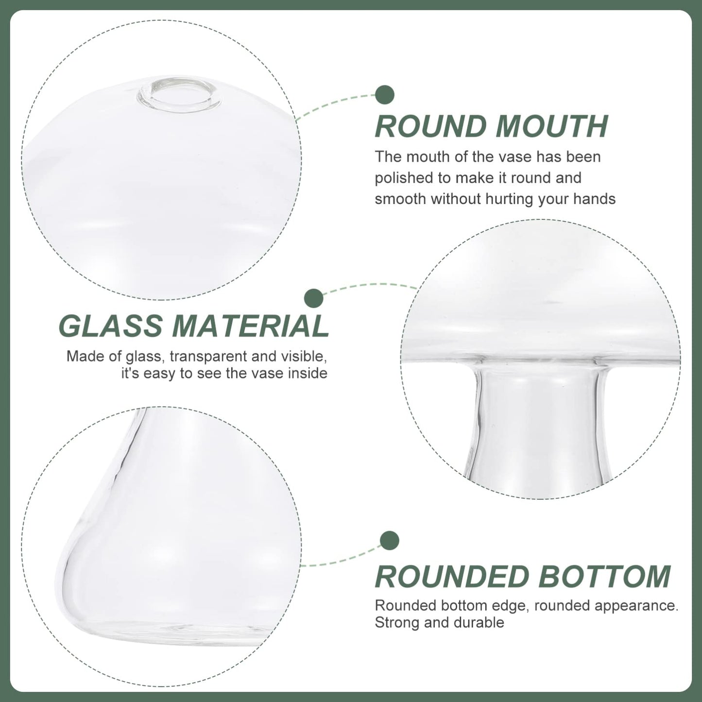 NOLITOY Mushroom Glass Mushroom Shaped Jar Mushroom Shaped Glass Vase Hydroponic Plant Vase Terrarium Vase for Home Office Living Room Mushroom Glass Clear Vases
