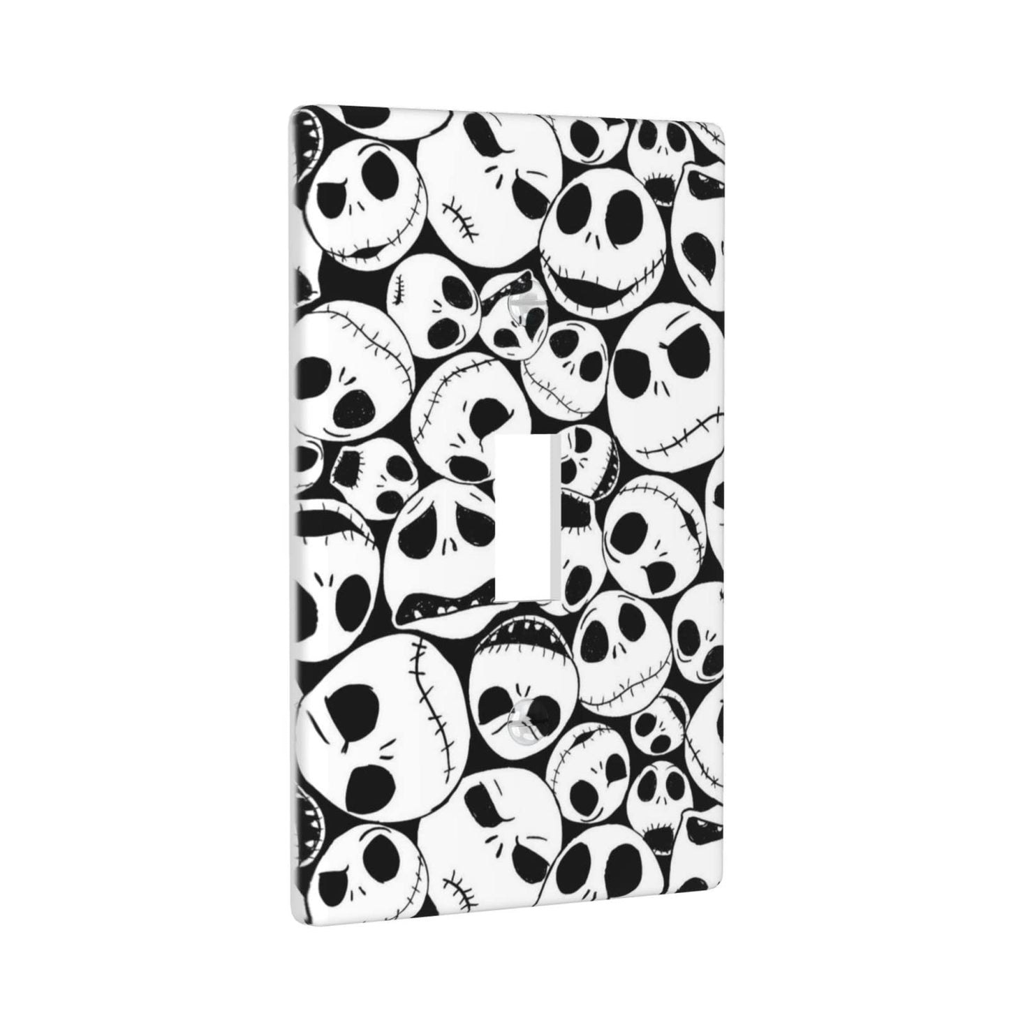 Halloween Skull Light Switch Cover Decorative Single Toggle Wall Plate 1-Gang Art Electrical Faceplate for Home Bedroom Decor 4.50" x 2.76"