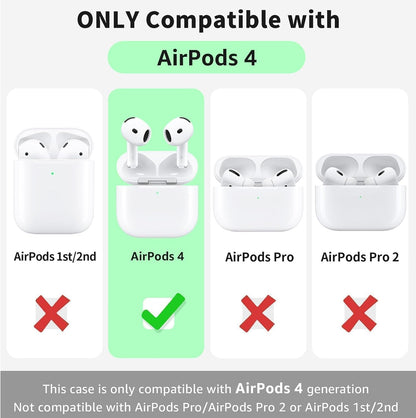 for AirPods 4 Case Cover 2024, Leather Full-Body Protective Case for AirPods 4th Generation Wireless Charging Case for Women Men with Keychain-Brown