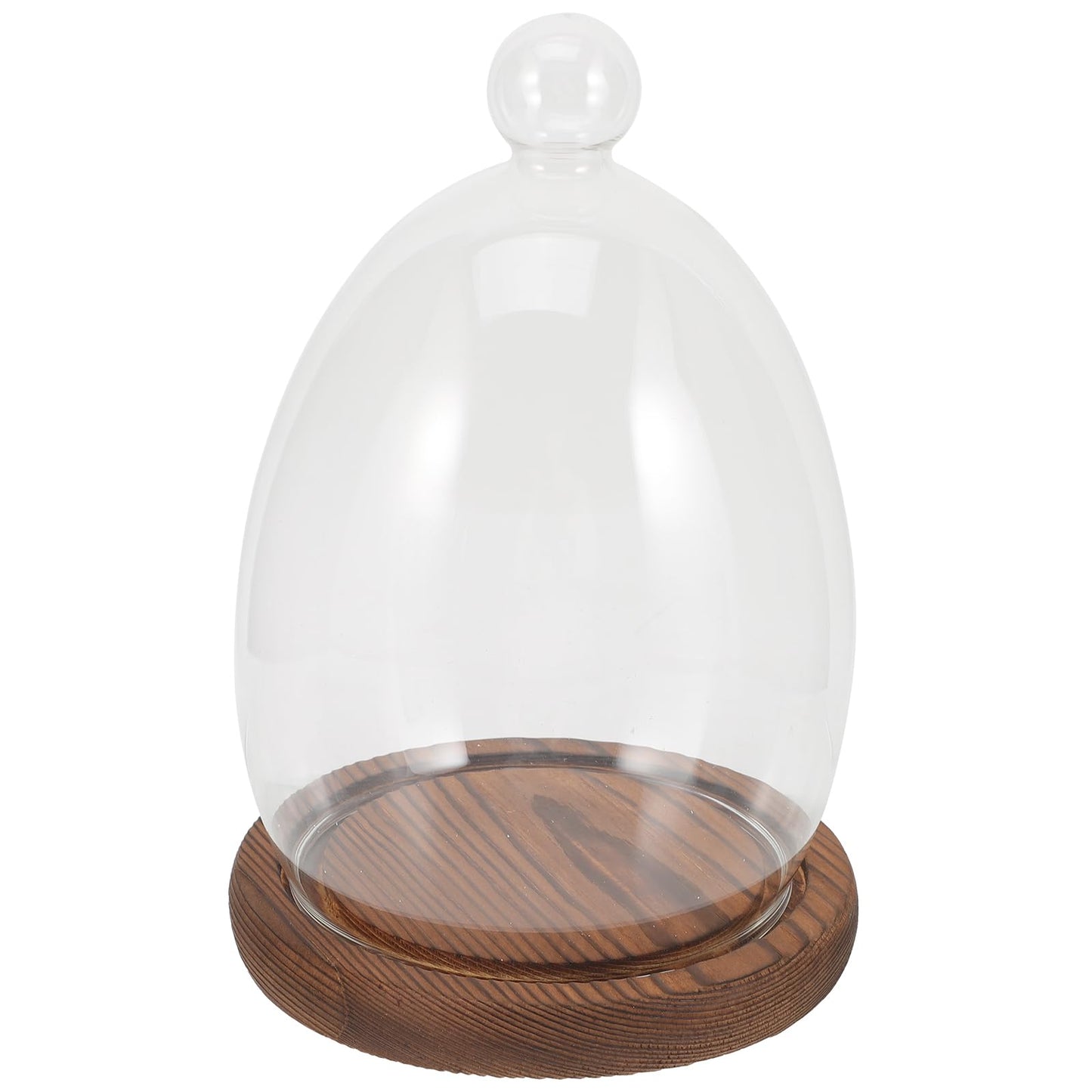 Abaodam Glass Display Dome Cloche with Wooden Base Glass Cloche Dome Display Showcase for Plants Dessert Cake Collectibles Figurine Flower Storage Christmas Party Favor Decoration