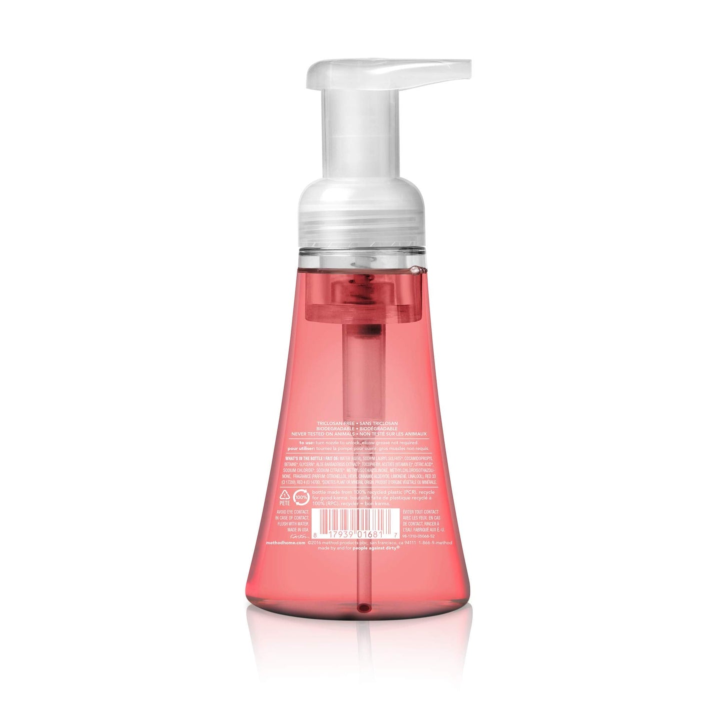 Method Foaming Hand Soap, Pink Grapefruit, 10 Fl Oz, Biodegradable Formula, (Pack of 3)