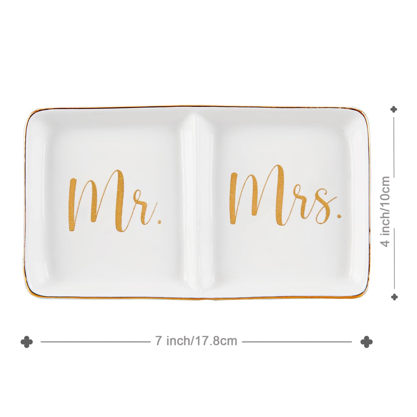 Spegiffu Mr. & Mrs. Ring Dish Engagement Wedding Ring Holder Gift for Future Mrs. / Newlywed - Her Engagement Wedding Gifts for Newly Engaged Couples Bridal Shower Gifts for Bride to be
