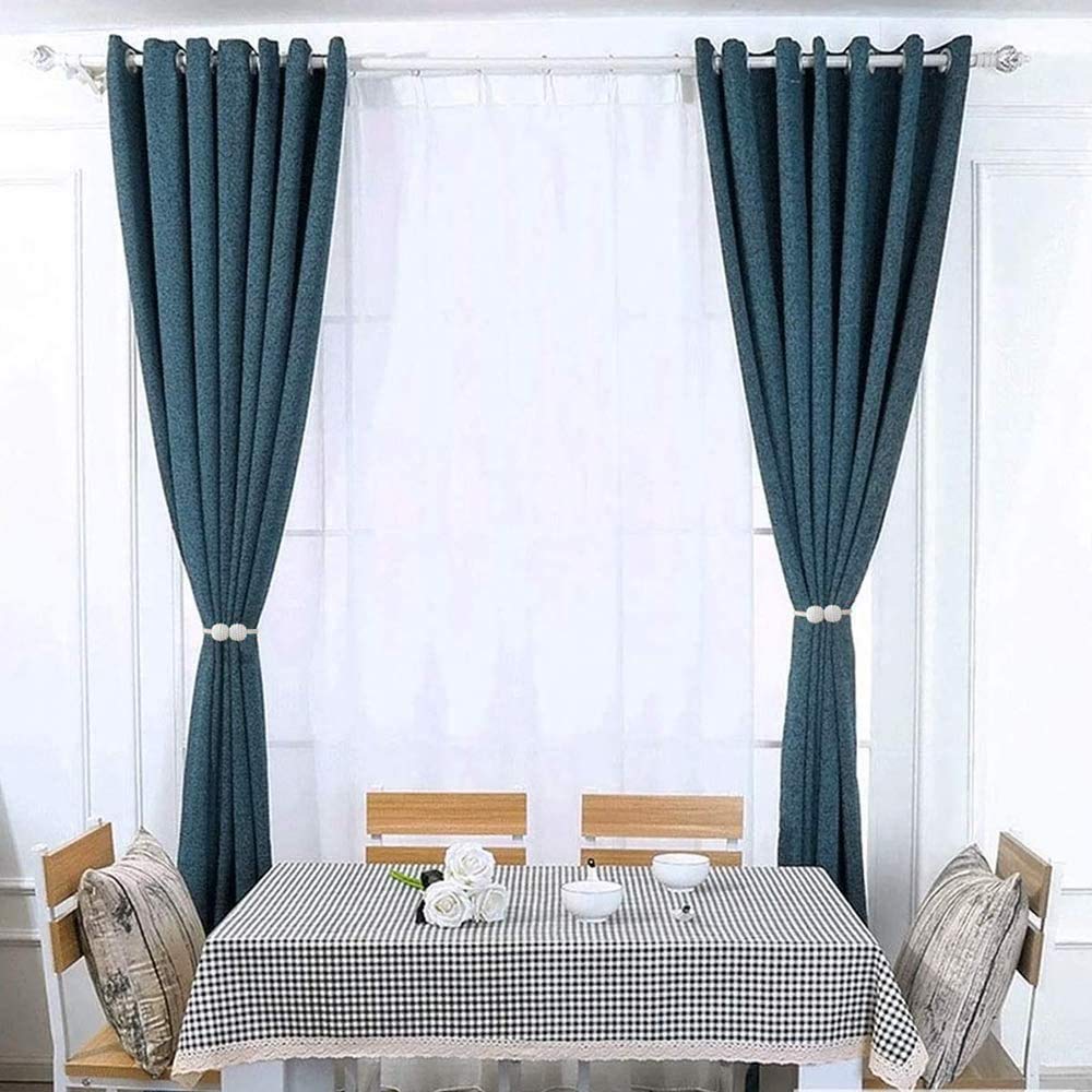 Melaluxe 6 Pack Magnetic Curtain Tiebacks, Decorative Curtain Holdbacks for Window Décor (Grey)