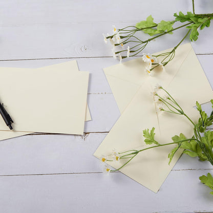 100 Pieces A7 Envelopes 5x7 Cream Color, 5.24 x 7.24 Inches