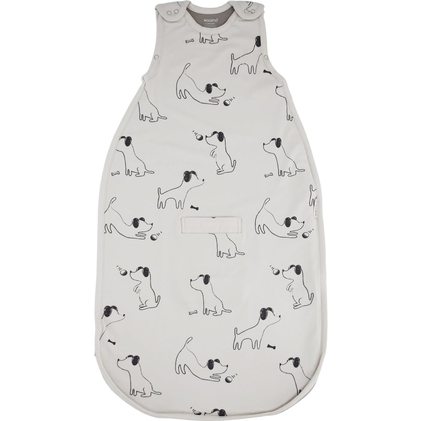Woolino 4 Season Sleep Sack - Ultimate Merino Wool Sleeping Bag - Two-Way Zipper Adjustable Universal Size Sleep Sack for Baby (2-24 Months) - Puppy