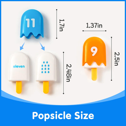 Odoorgames Numbers 1-20 Popsicles – Fun Number Toys for Kids Ages 3-5, Learning Numbers & Words for Toddlers, Preschool Number Recognition Games