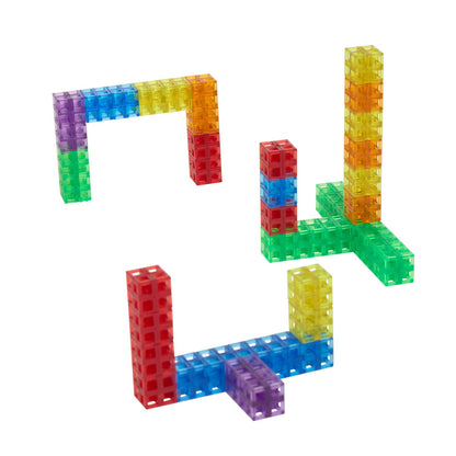 Excellerations Translucent Grid Linking Cubes - 200 Pieces