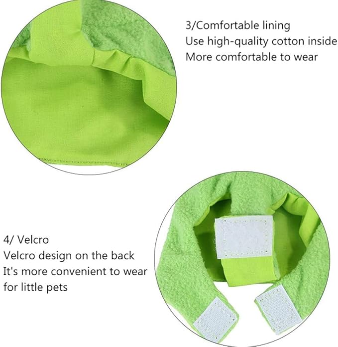 Sun Conure Bird Diaper Flight Suit Frog Shape Hoodie Cosplay Photo Prop for Parrots African Greys Parakeet Cockatiel Reusable Adjustable Apparel (S)