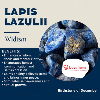 Loveliome 4 Pcs Natural Lapis Lazuli Love Heart Palm Stone Reiki Balancing Worry Stone(1 Inch)
