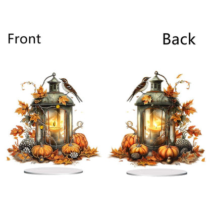 ARTopet DIY Diamond Desktop Ornament Autumn Special Shaped Crystal Diamond Art Painting Double Sided Pattern Single Sided Diamond Tabletop Ornaments Home Decor-Pumpkin Lantern