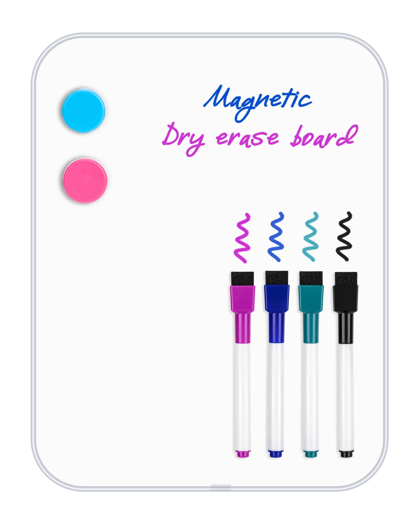VUSIGN Small Dry Erase White Board, 8.5 x 11 Inches Mini Whiteboard, Magnetic Board for Wall, Fridge, Locker, Kids, Students, Sliver