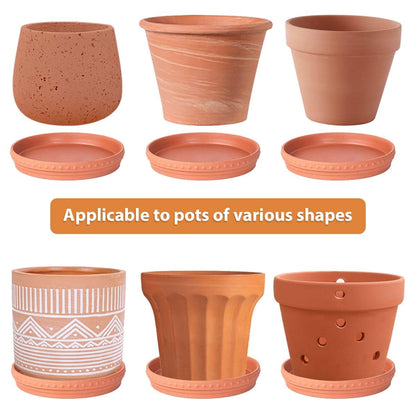 YBX 8-inch Plant Saucer Premium Terracotta Saucer Round Ceramic Plant Trays, Pack of 2 (Nature/Terracotta)