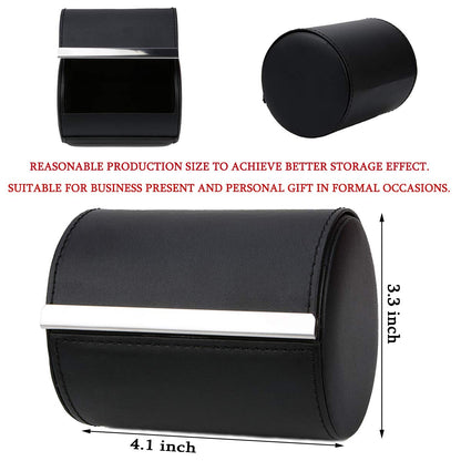 Iristide Neck Tie Box Formal Cylinder Men's Classy Necktie Travel Storage Case (Black)