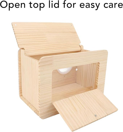 Buachois Bird Nest Box, Parrot Breeding House, Wooden Acrylic Parrots Nesting Box Spacious Insulated Bird Mating Boxes for Lovebirds Cockatiel Conure Cockatoo Budgie