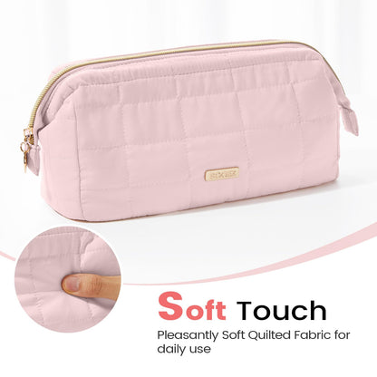 Sooez Large Pencil Case Pouch, Soft Pencil Bag with Zipper, Pen Bag Wide Opening, School Supplies Cute Pencil Case for Girls Boy Men Women, Soft Purple
