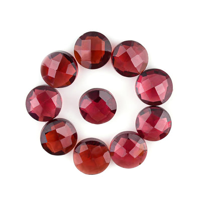 CRYSTALINES 10pcs, Natural Garnet Gemstone Crystals Cutstones, Bulk Brilliant-Cut Round Stone for Jewelry Making, DIY Crafting, Wholesale Loose Supplies, Gem Collection, Giftgiving, 6mm