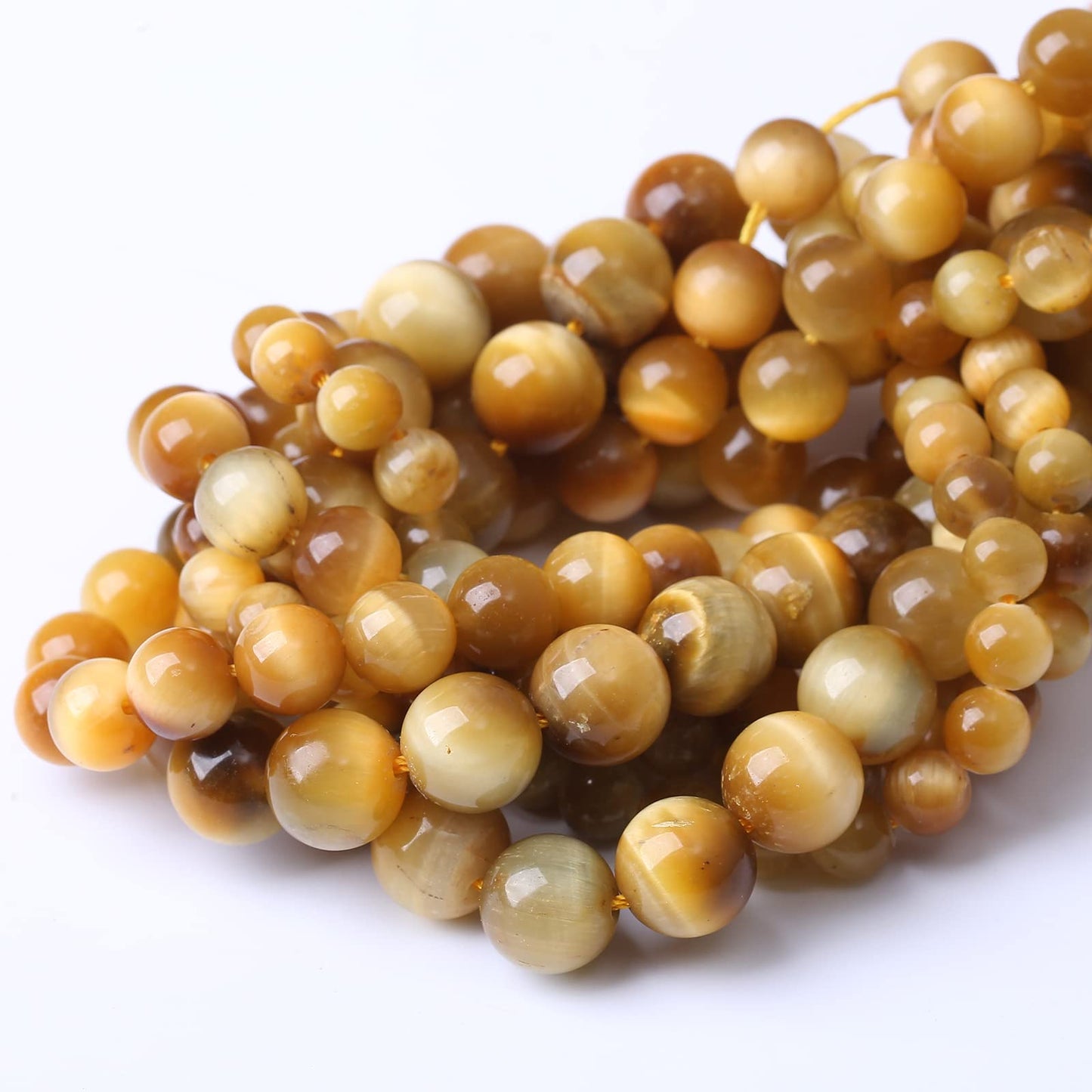 32PCS 12MM AAA Honey Gold Tiger Eye Stone Beads Natural Gemstone Bead Crystal Healing Energy Jewelry Making DIY 15 inches