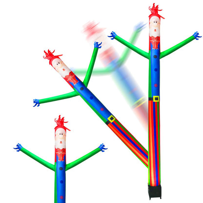 8ft Inflatable Air Waving Tube Dancer with Blower Set, Blow Up Inflate Santa Clause for Christmas Decorations (Santa Claus with Blue Shirt)