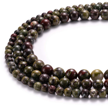 BEADIA Natural Dragon Blood Stone Round Loose Semi Gemstone Beads for Jewelry Making 8MM 44PCS
