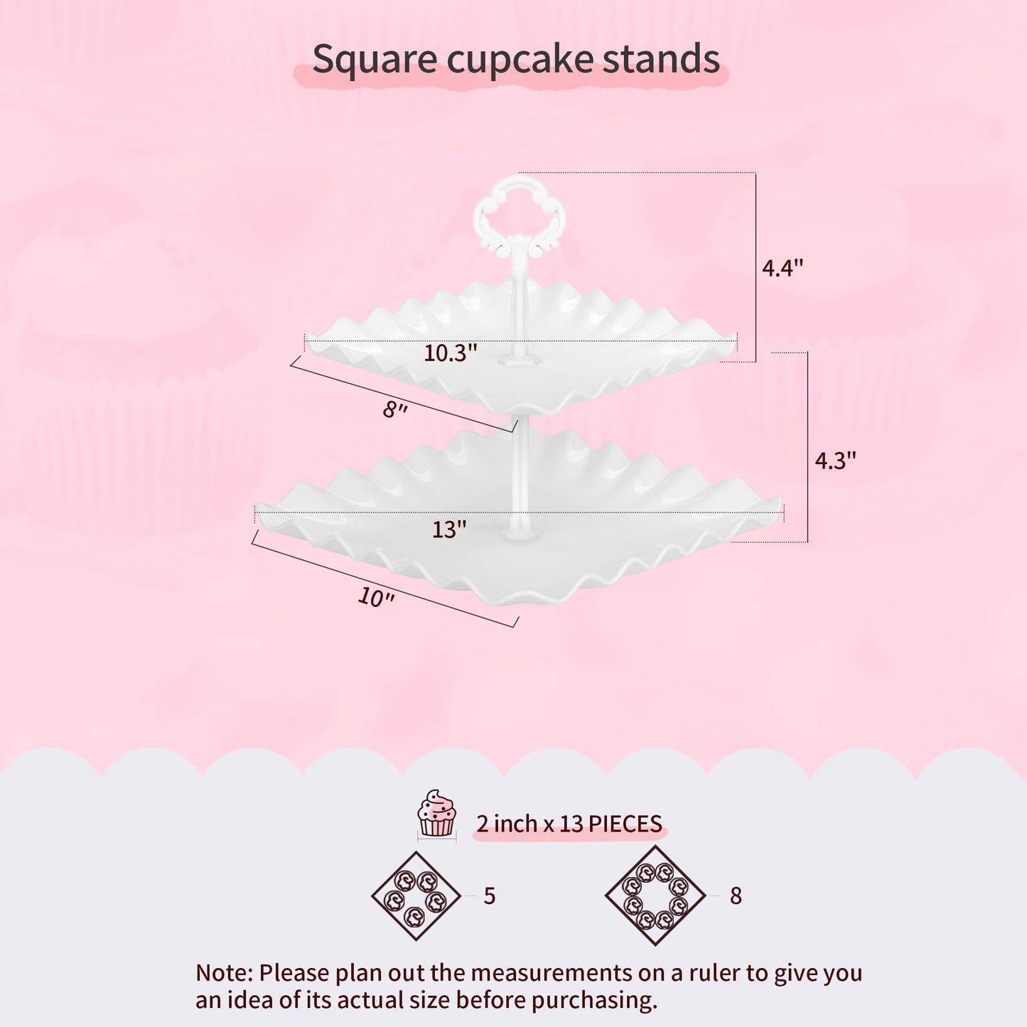 Pack of 11 NWK Cake Stand Set, with 3 x Two-Tier and 3 x Three-Tier Cupcake Stands, 4 x Appetizer Trays, 1 x Tablecloth for Birthday Bridal Baby Shower Party (White)