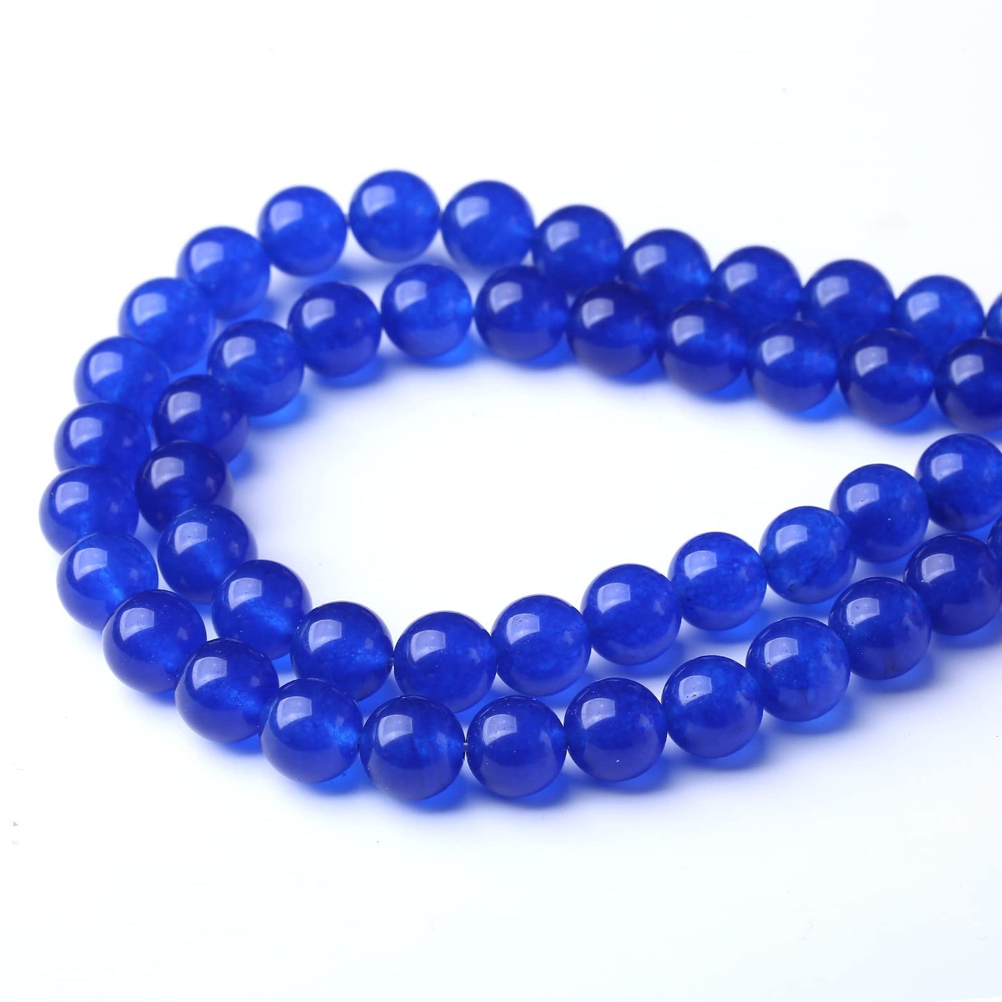 60PCS 6MM Natural Blue Chalcedony Stone Beads Energy Healing Beads for DIY Jewelry Bracelet Necklace Making for Jewelry Making15Inch