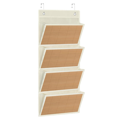 VERONLY Over the Door File Organizer - Hanging Wall Mounted File Folders Storage with 5 Extra Large Pockets for Home, 0ffice, Classroom,Chart Papers, Files, Letters,Planner, Documents (Beige)