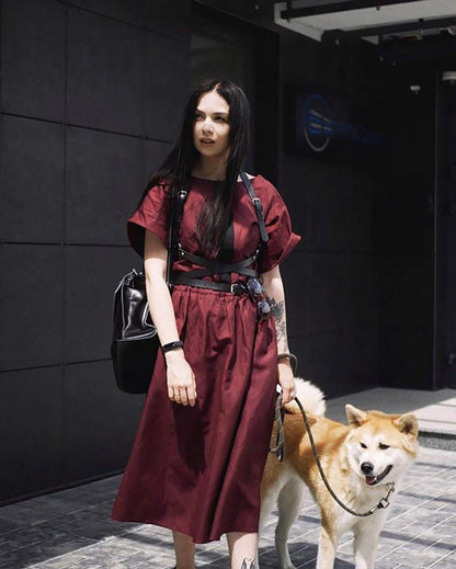Pinwe Leather Body Chest Straps Punk Harness Caged Waist Belt Gothic Body Chain Strappy Adjustable for Women(PW003)