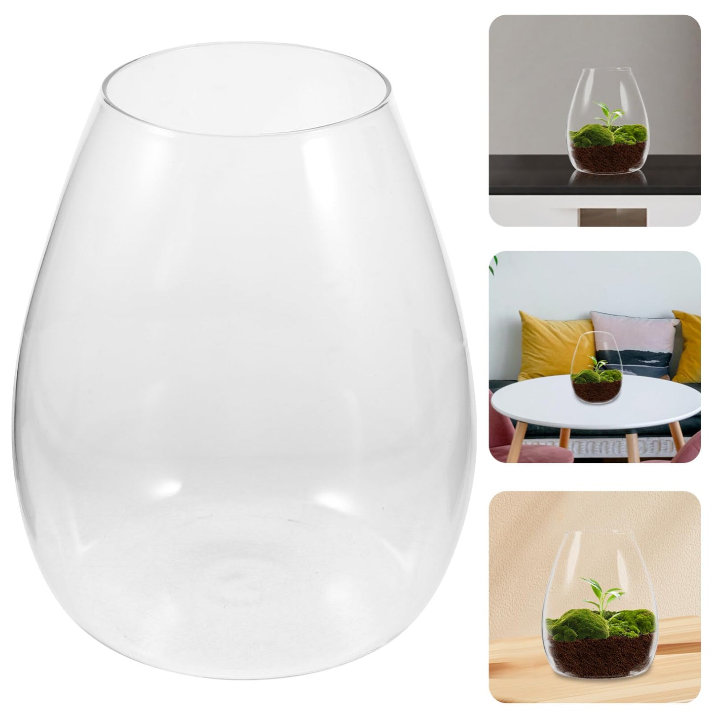 VOSAREA Plant Terrarium Glass Bottle for DIY Micro Landscape Compact Succulent Holder for Home Office and Garden Decor Creative Design