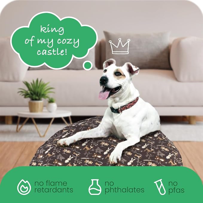 Molly Mutt Gorgeous Beasts Dog Bed Duvet Cover, 100% Cotton Canvas Cover for Dog, Puppy, or Cat Bed, Durable, Washable, and Free of Harmful Chemicals, Round, 36"x5"