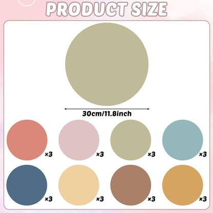 gisgfim 24PCS Dry Erase Dots 12 Inch Whiteboard Marker Wall Decor Removeable Circle Sticker Spots Writing Spots Set for Classroom Table Teachers Students School Supplies (Boho)