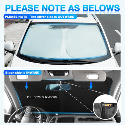 KUST Windshield Sun Shade for Toyota RAV4 2019-2023 2024 2025 Window Shade Sun Visor Cover Foldable Blocks UV Rays Keep Your Car Cooler