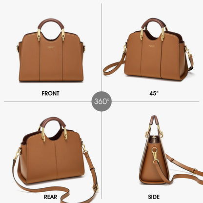 Cnoles Satchel Bag for Women Fashion Leather Ladies Top Handle Tote Shoulder Bag Purses and Handbags