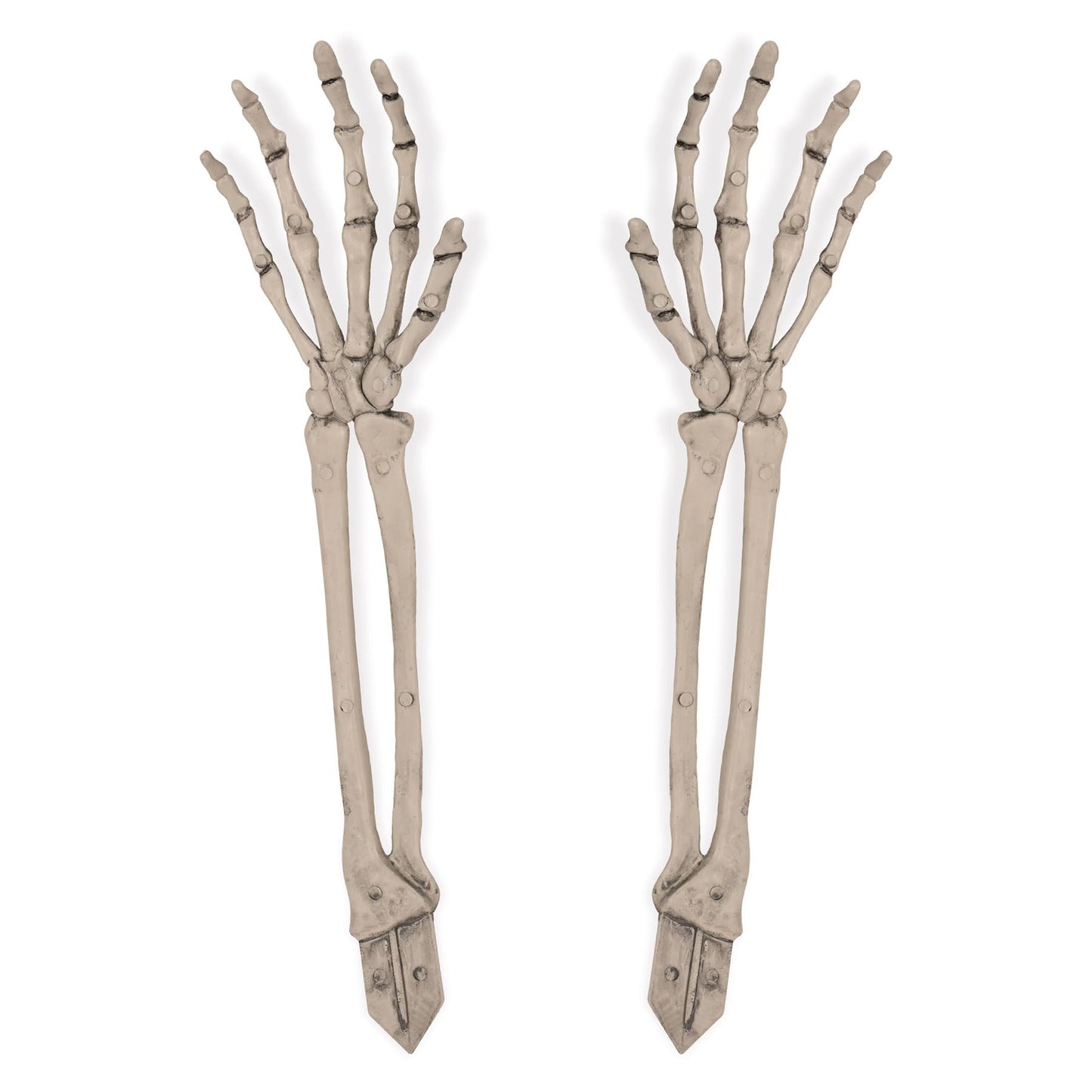Beistle 2 Piece 17.5" Spooky Theme Plastic Skeleton Hand Yard Stakes, Scary Halloween Lawn Decorations, Celebrating With You Since 1900