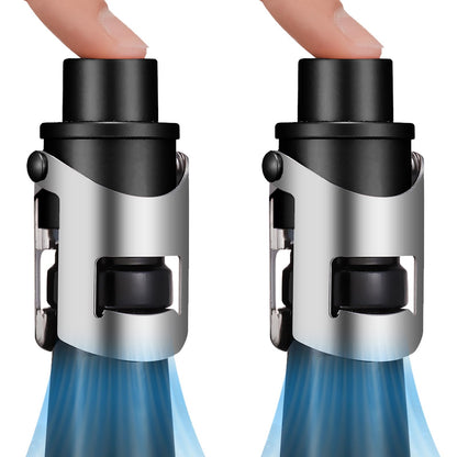 HYZ 2-Pack Champagne Stoppers with Built-in Vacuum Pump, Black