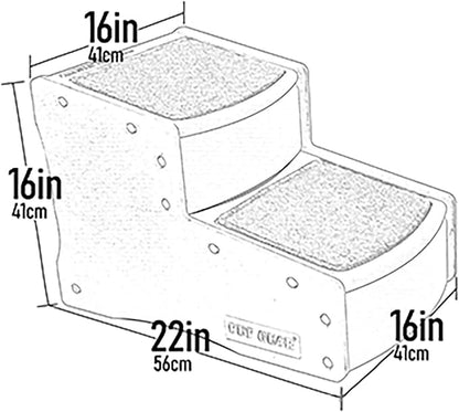 Pet Gear Easy Step II Pet Stairs, Espresso, 2 Step | For Cats/Dogs up to 150 Pounds, Portable, Removable Washable Carpet Tread, No Tools Required