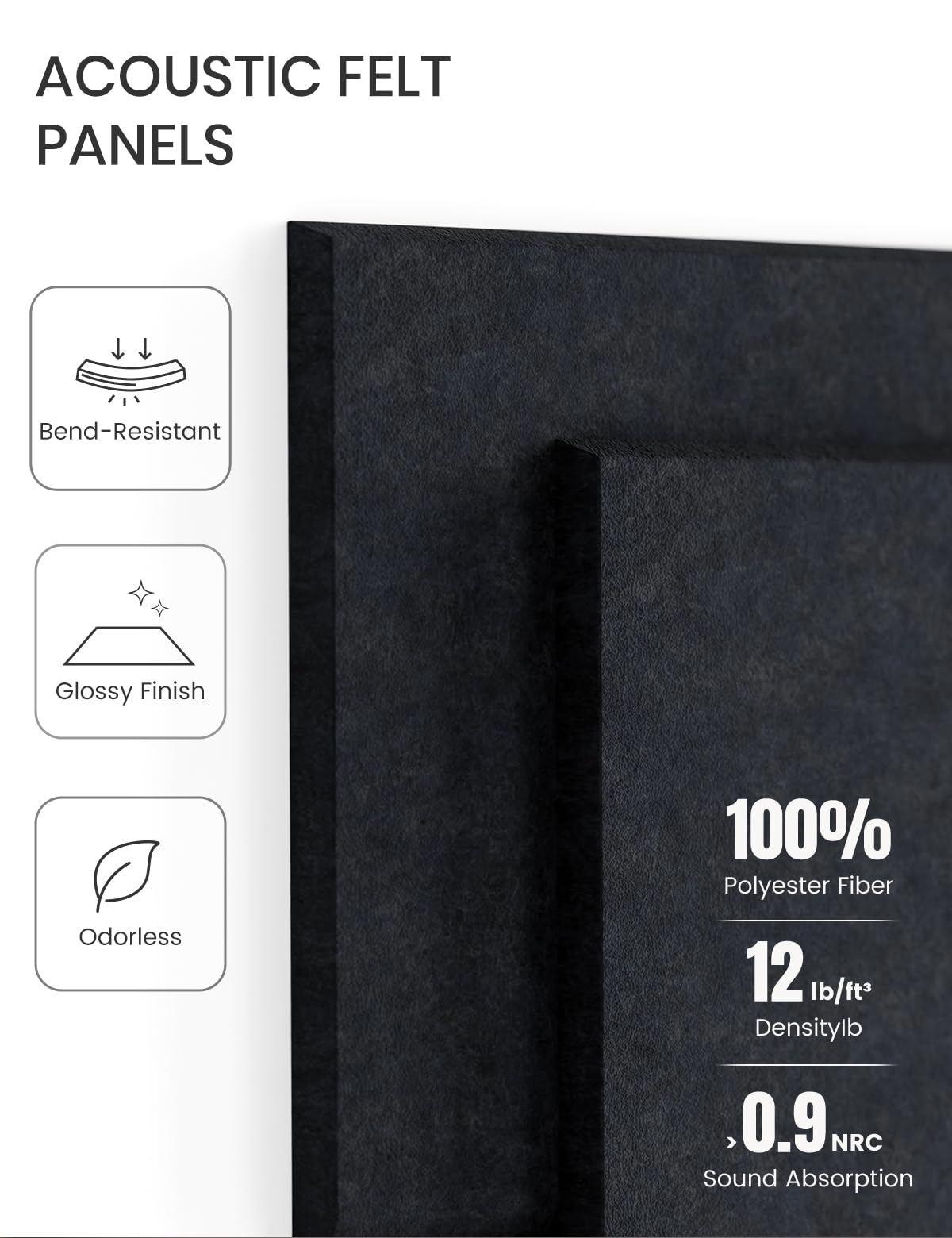 Fluxynara Large Felt Bulletin Board 36" x 24"Cork Board Alternative-6 Pack with 40 Safe Removable Adhesive Tabs, Cork Boards for Walls Cork Board for Home Office Classroom Pin Board-Deep Charcoal Blue