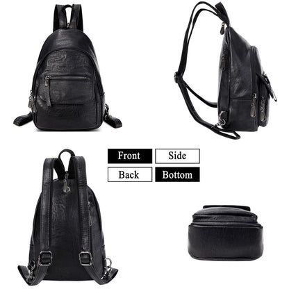 Small Backpack Purse for Women Fashion PU Leather Backpack Convertible Ladies Sling Bag