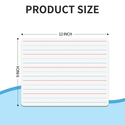 2pack 9x12 inches Dry Erase Board Lapboard Reusable Lined Erasable Ruled Writing Note Pad Lapboard,Blank Whiteboard on Reverse Mini Whiteboard,Small White Board Dry Erase for Classroom